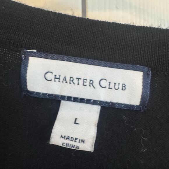 Charter Club Women’s Metallic Print Burnout Velvet Button Up Cardigan Size L - Picture 5 of 9